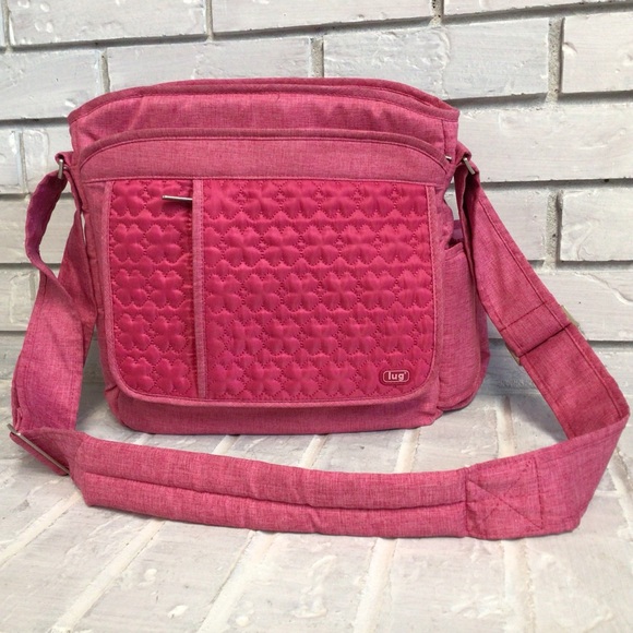 LUG HOT PINK CROSSBODY BAG WITH ADJUSTABLE STRAP EUC - Picture 2 of 14